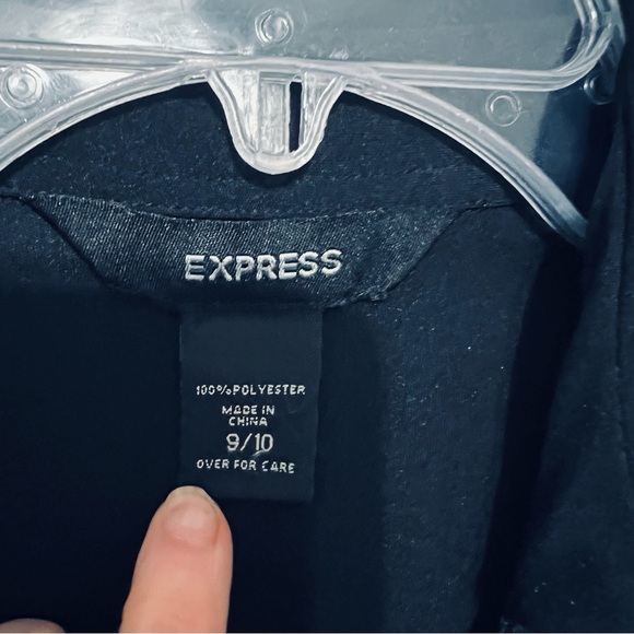 Black Long Sleeve V-Neck Collared Wrap Dress Career Womens Gothic Workwear 10 - Picture 4 of 14